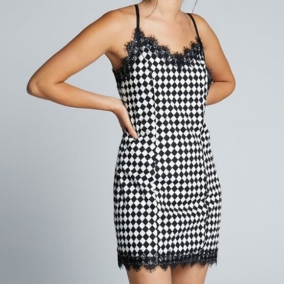 Eggie Queen of Diamonds Checkered Slip Dress XS - Picture 5 of 7